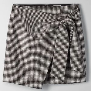 Aritzia Wilfred plaid mini wrap skirt wool cashmere blend preppy academia